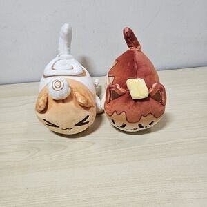 APHMAU MEEMEOWS Lot  (2) LITTER 3 PANCAKE CAT & CINNAMON ROLL CAT SMALL 6"